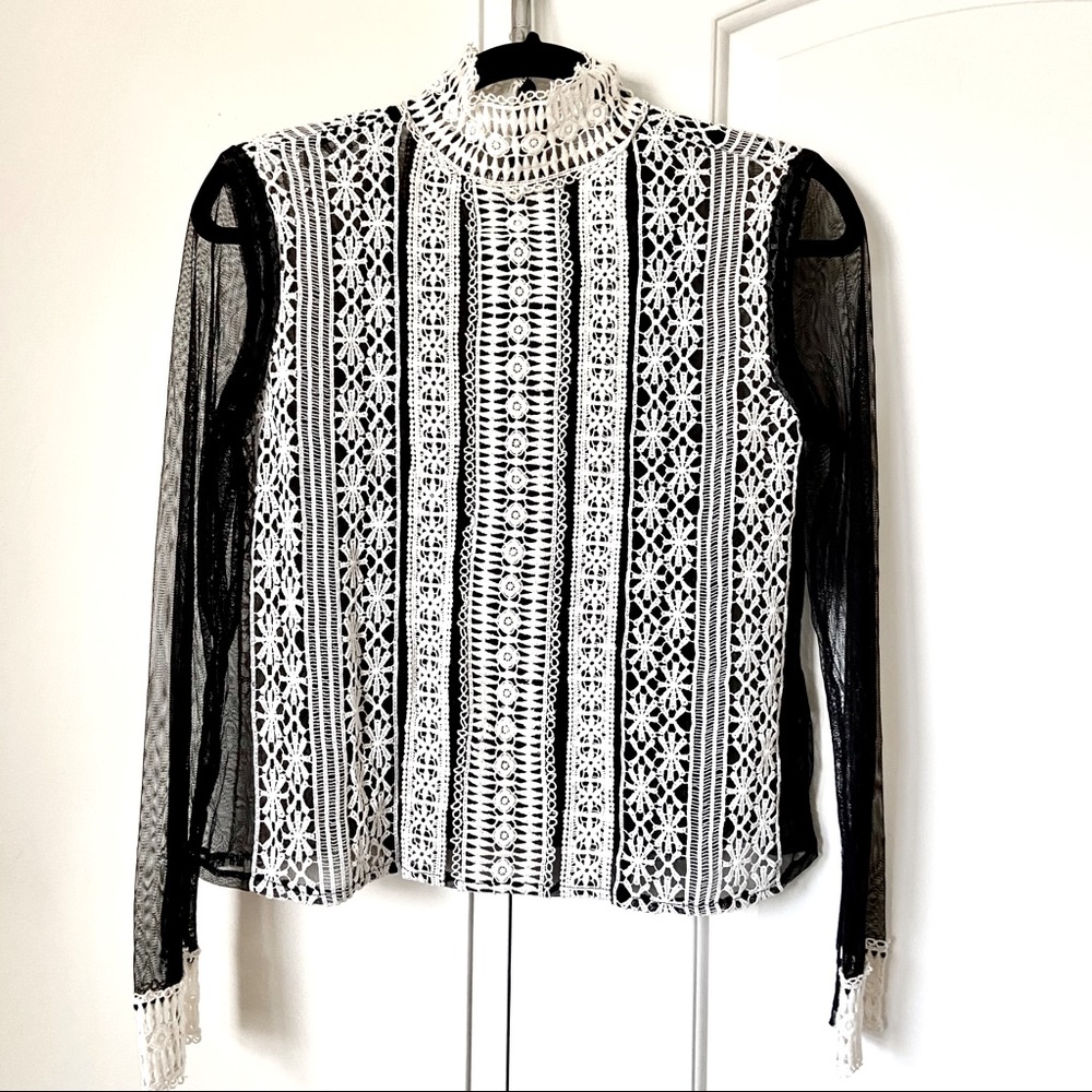 ASOS Black White Blouse top